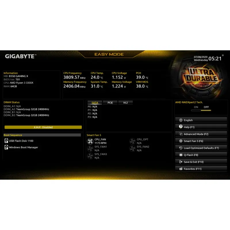 لوحة أم GIGABYTE B550 Ultra Durable – دعم PCIe 4.0، RGB Fusion 2.0، وQ-Flash Plus