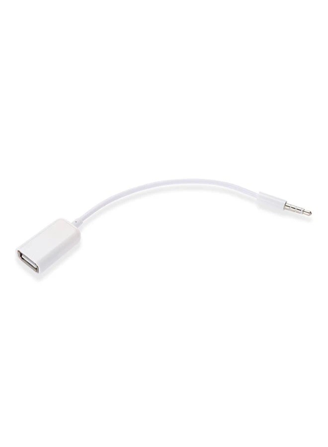 كابل تحويل عملي من ذكر AUX Audio مقاس 3.5 ملم إلى أنثى USB 2.0 فئة A بتقنية OTG